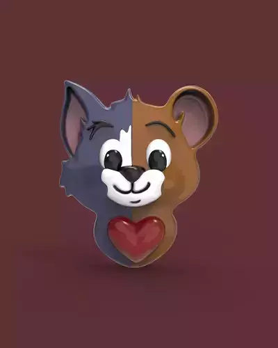 tom and jerry pentant 3d printable model