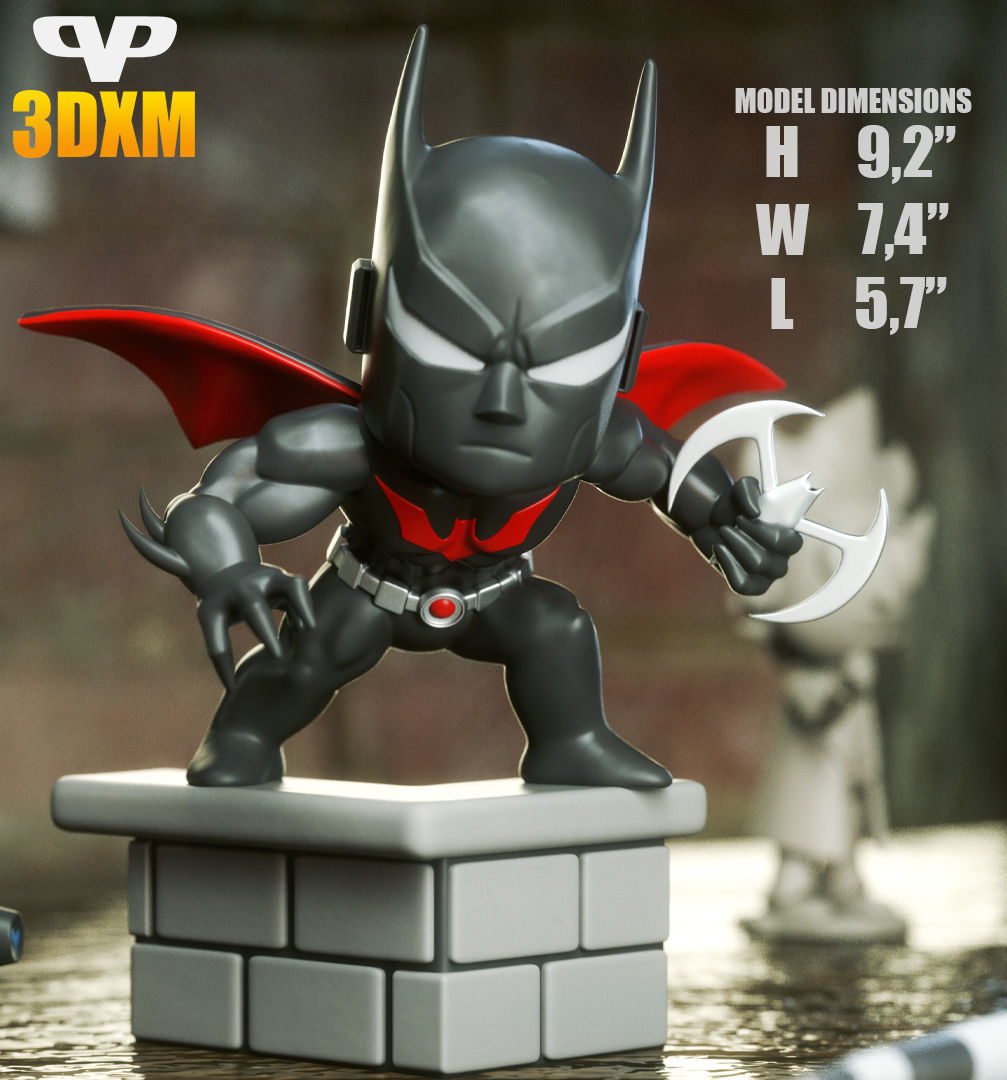 Batman Beyond Chibi STL for 3D Printing ChibiSTL 3DXM 3D print model_2