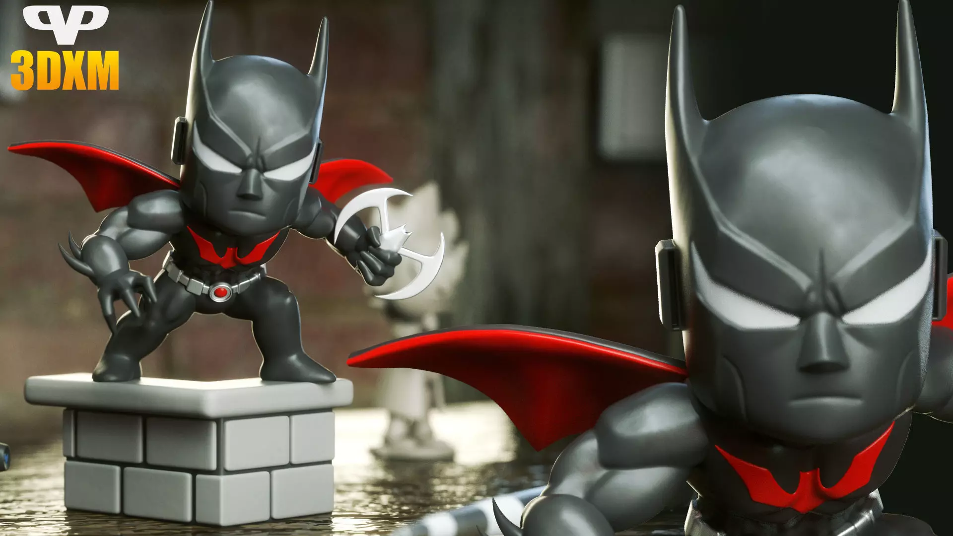 Batman Beyond Chibi STL for 3D Printing ChibiSTL 3DXM 3D print model_0
