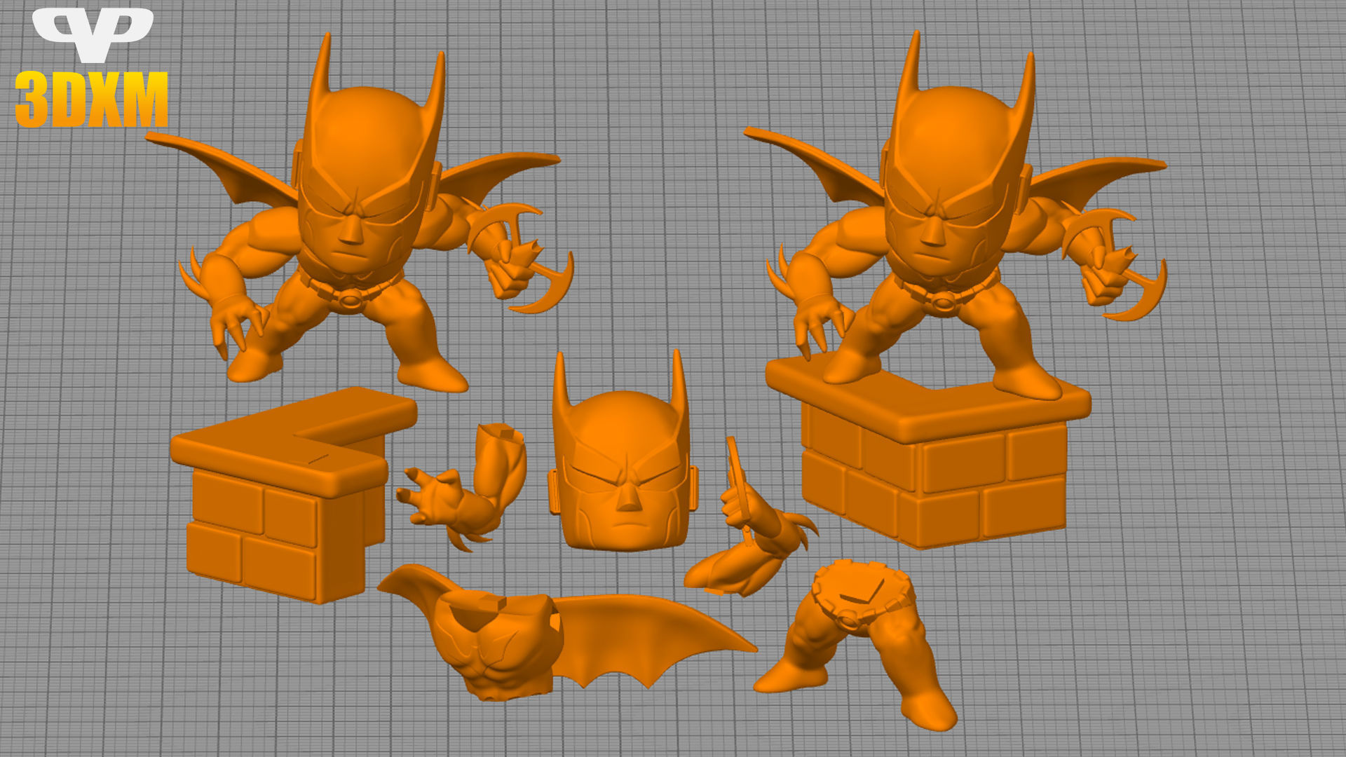 Batman Beyond Chibi STL for 3D Printing ChibiSTL 3DXM 3D print model_1