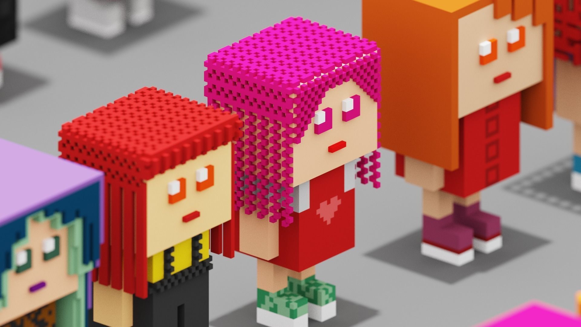 100 Unique Character Low-poly 3D model_1