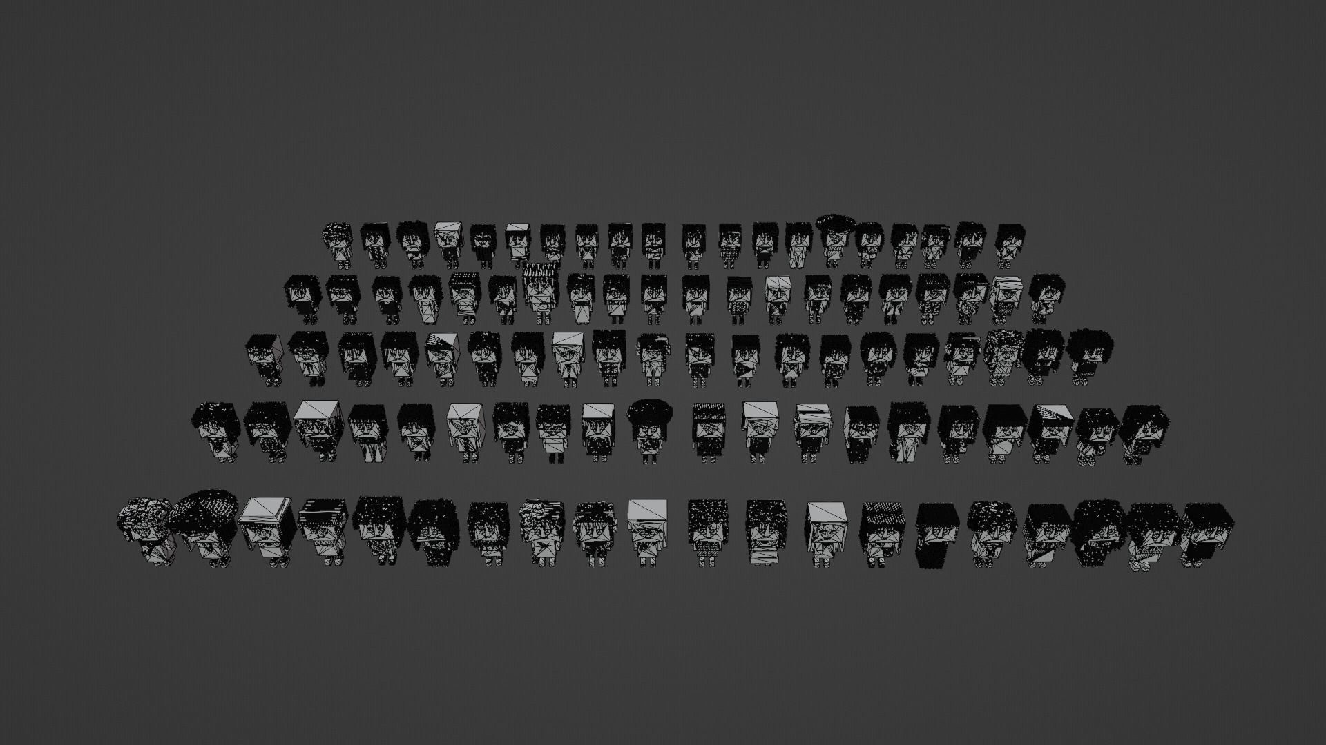 100 Unique Character Low-poly 3D model_14