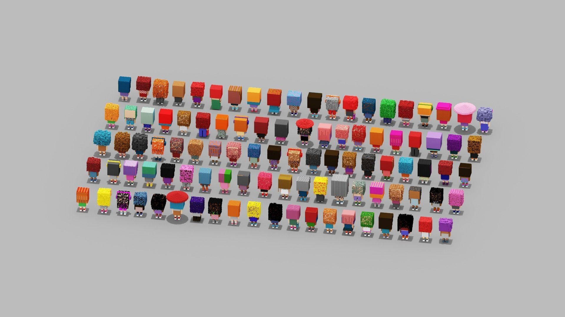 100 Unique Character Low-poly 3D model_9