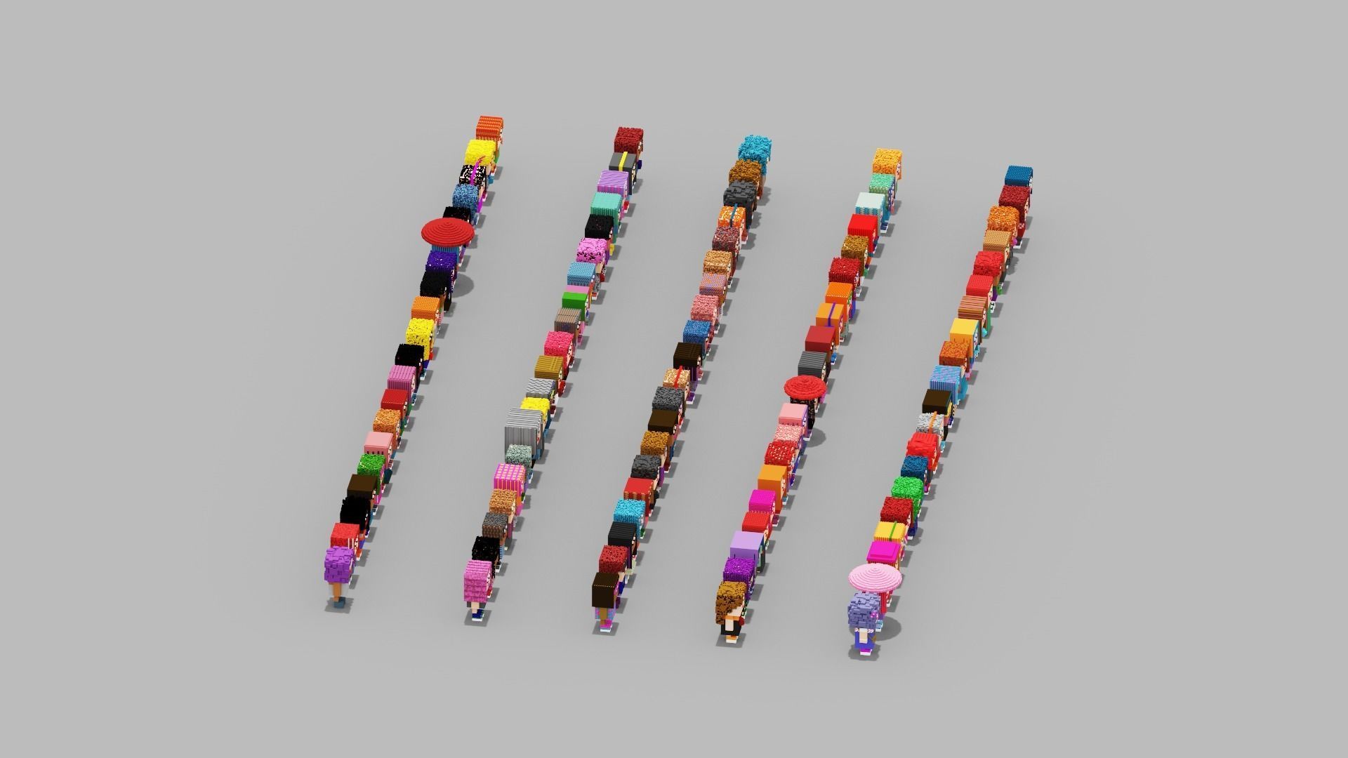 100 Unique Character Low-poly 3D model_12