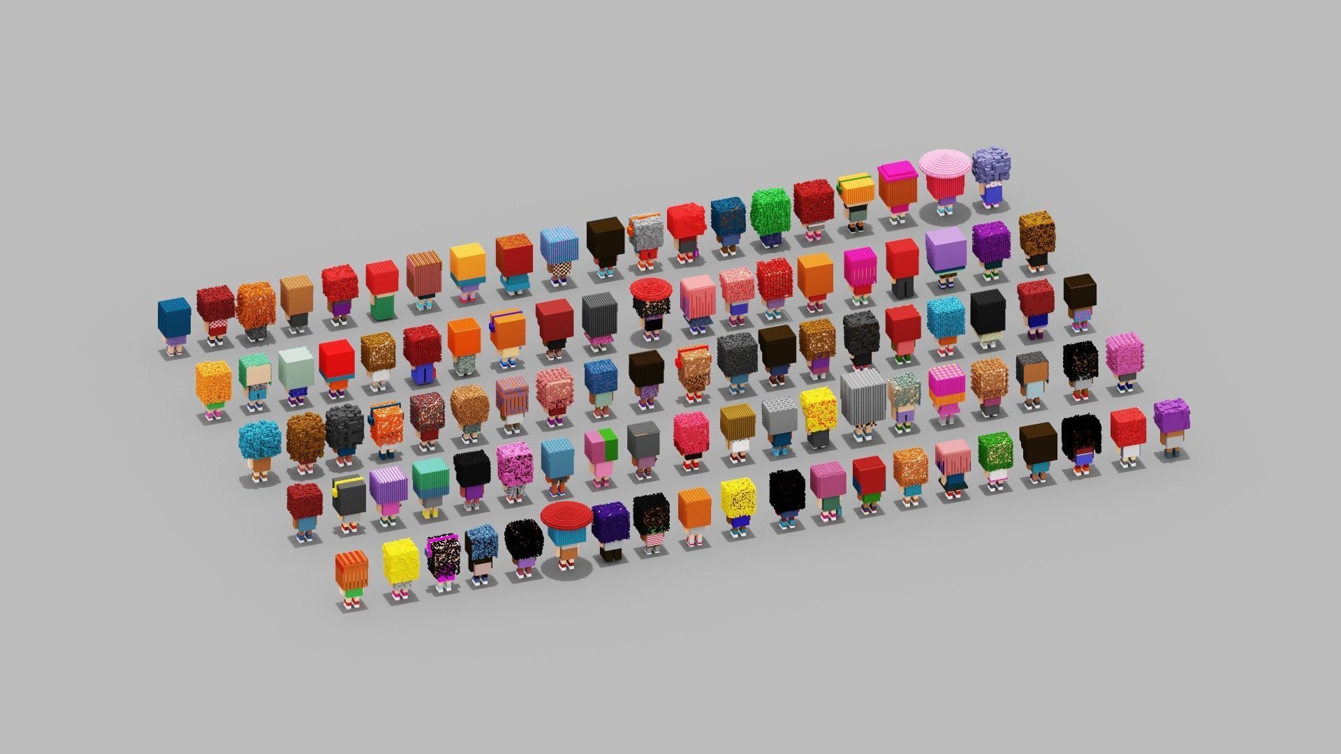 100 Unique Character Low-poly 3D model_8