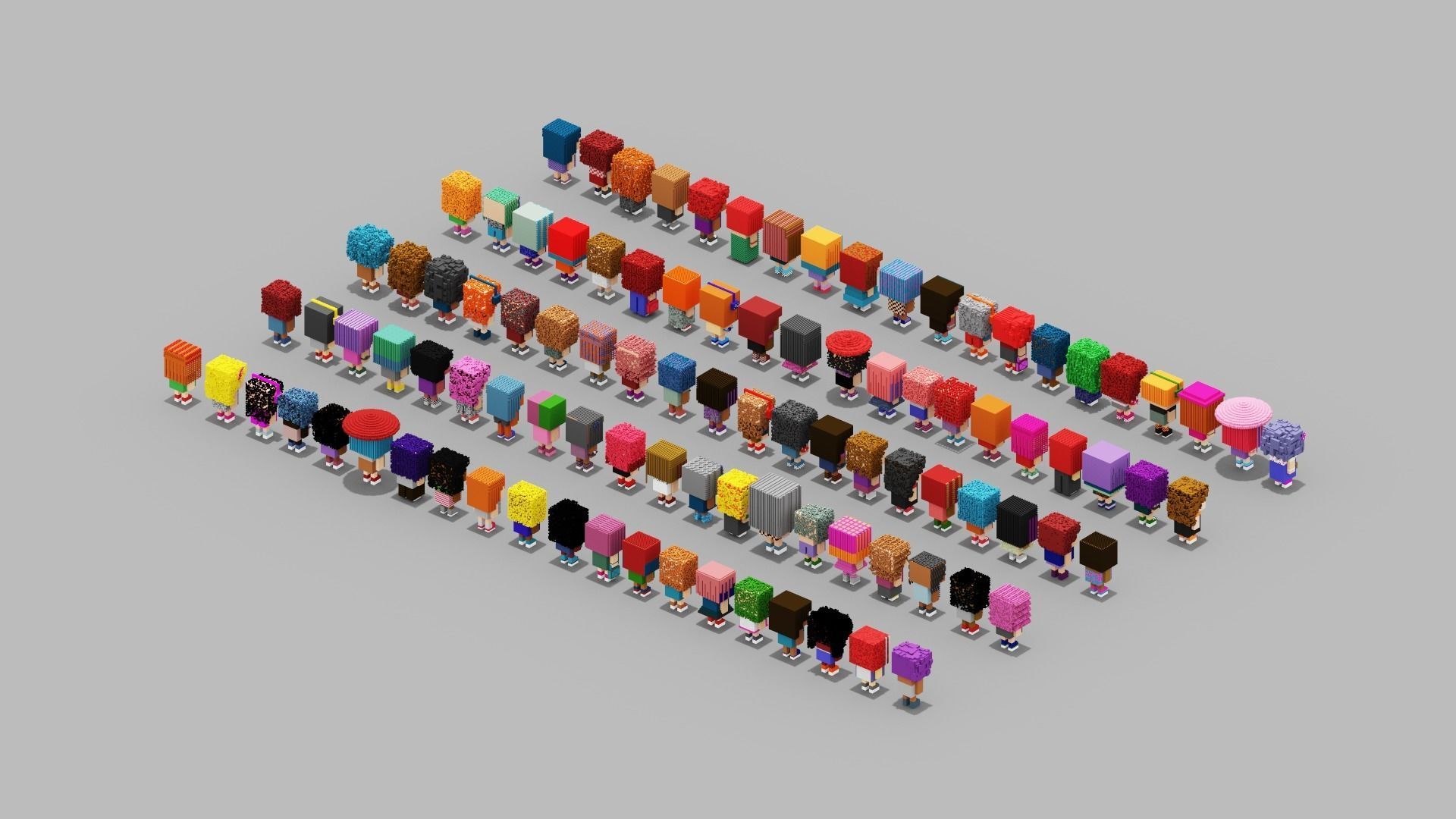 100 Unique Character Low-poly 3D model_10