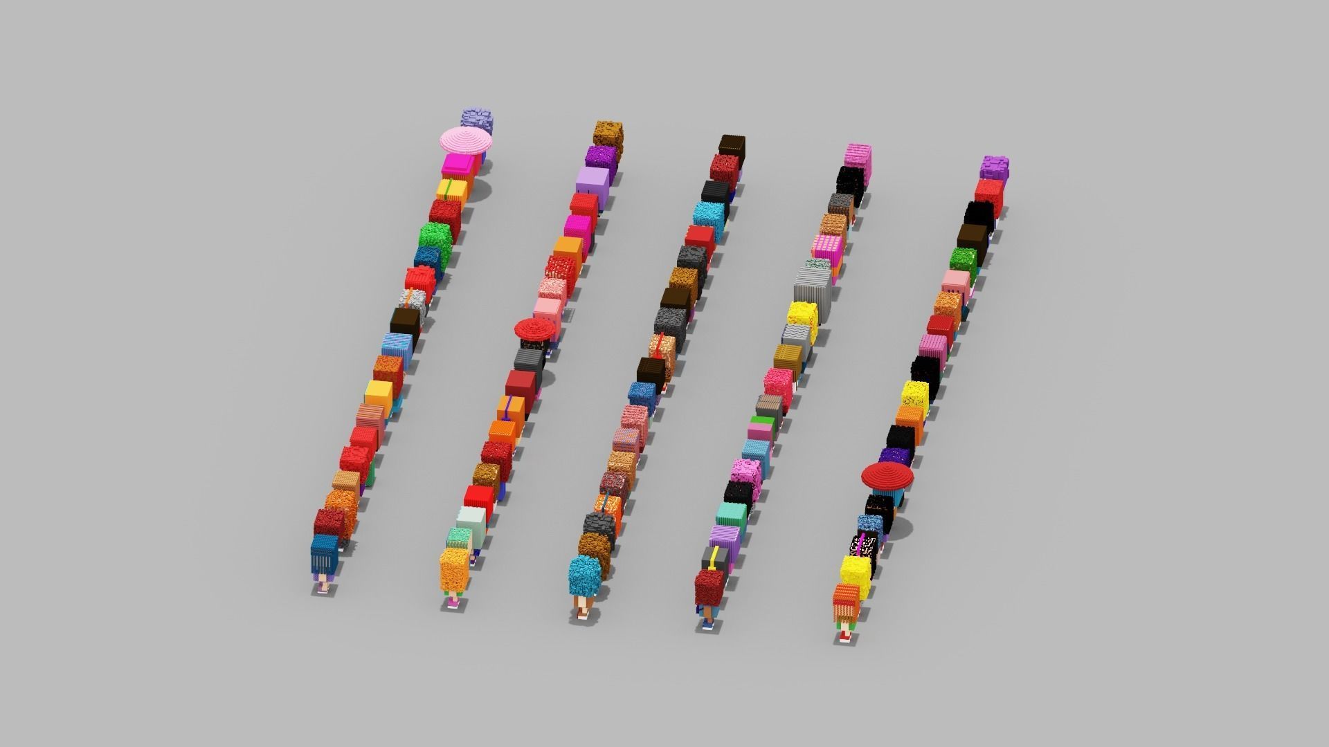 100 Unique Character Low-poly 3D model_6