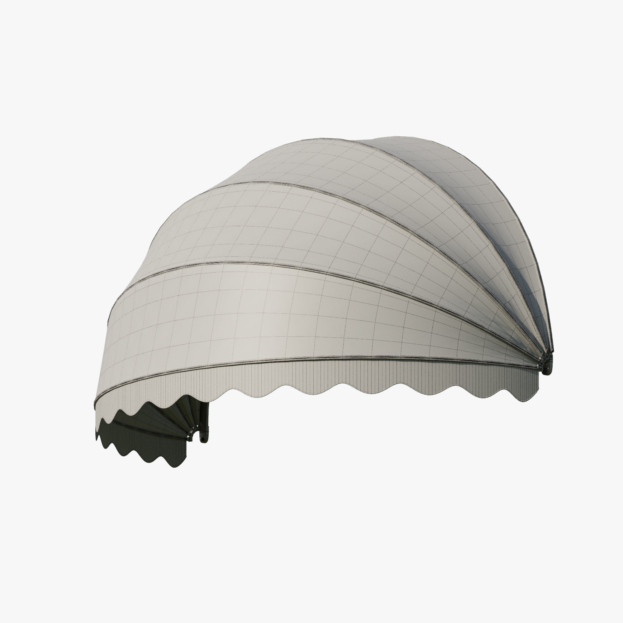 Awning half round window 3D model_2