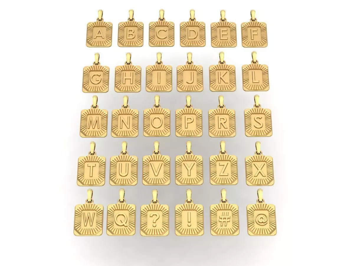Alphabet Pendats Prinitable Models- Contains promotional files 3D print model