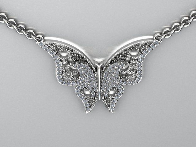 pendant butterfly 3D print model_1