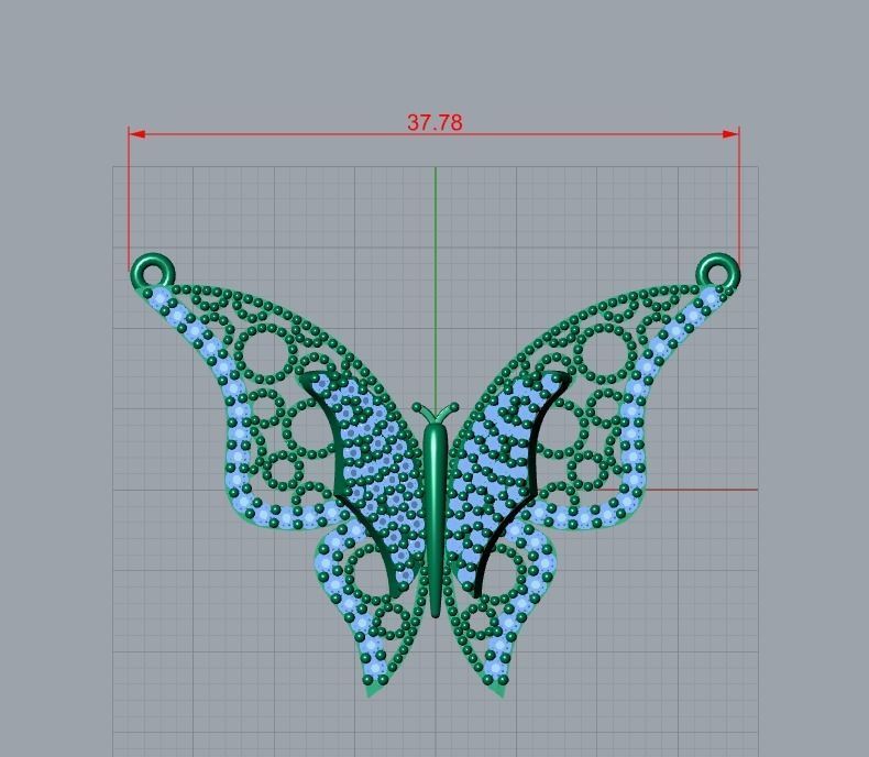 pendant butterfly 3D print model_8