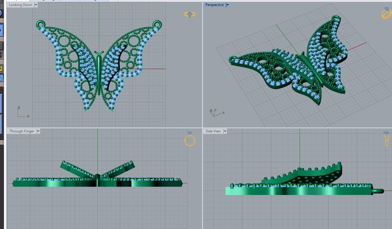 pendant butterfly 3D print model_4