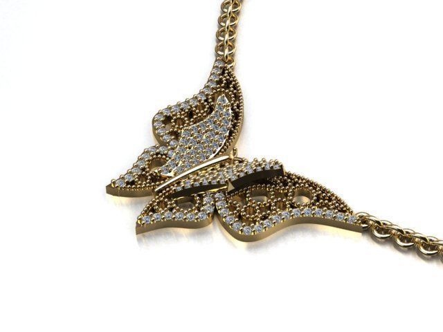 pendant butterfly 3D print model_3