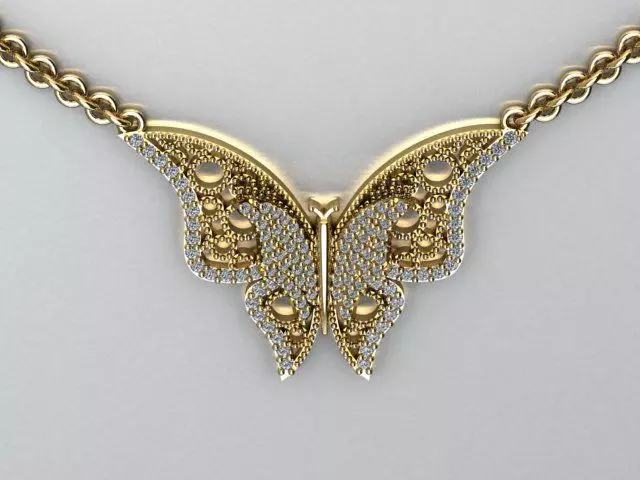 pendant butterfly 3D print model_0