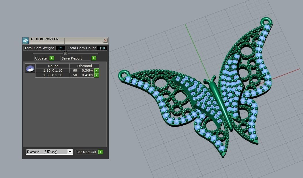 pendant butterfly 3D print model_5