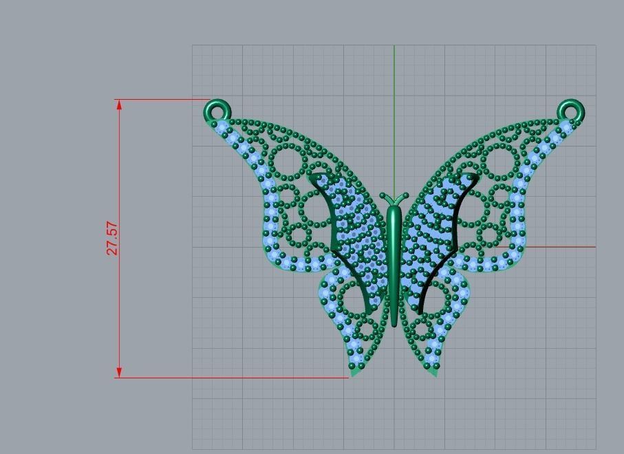 pendant butterfly 3D print model_7