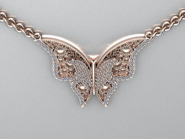 pendant butterfly 3D print model_2