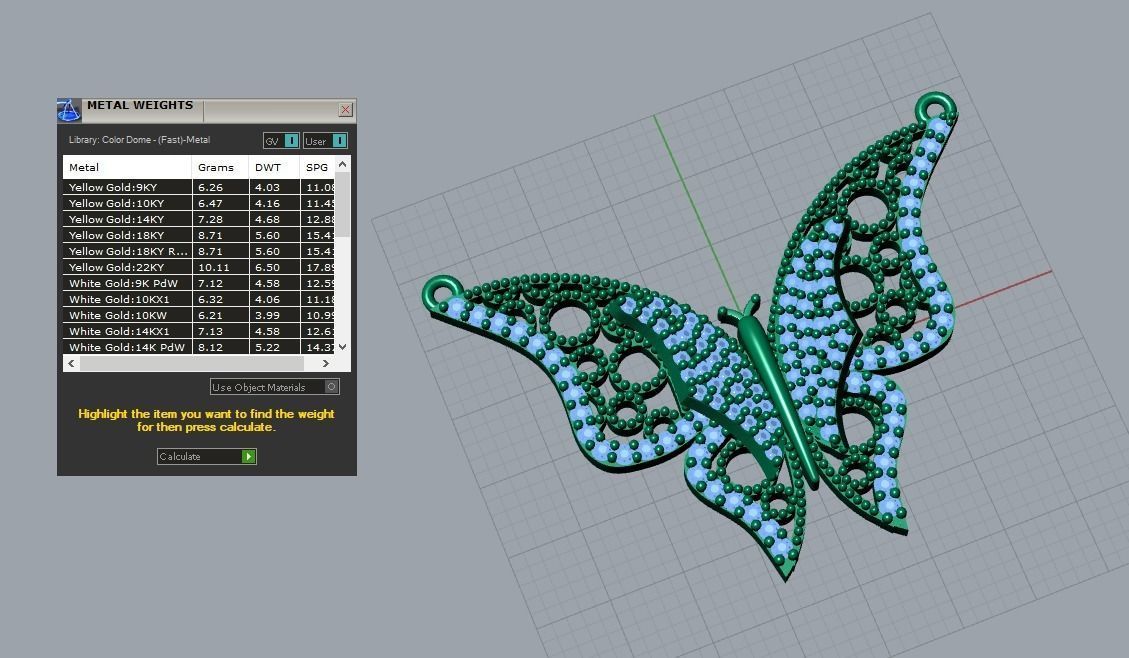pendant butterfly 3D print model_6