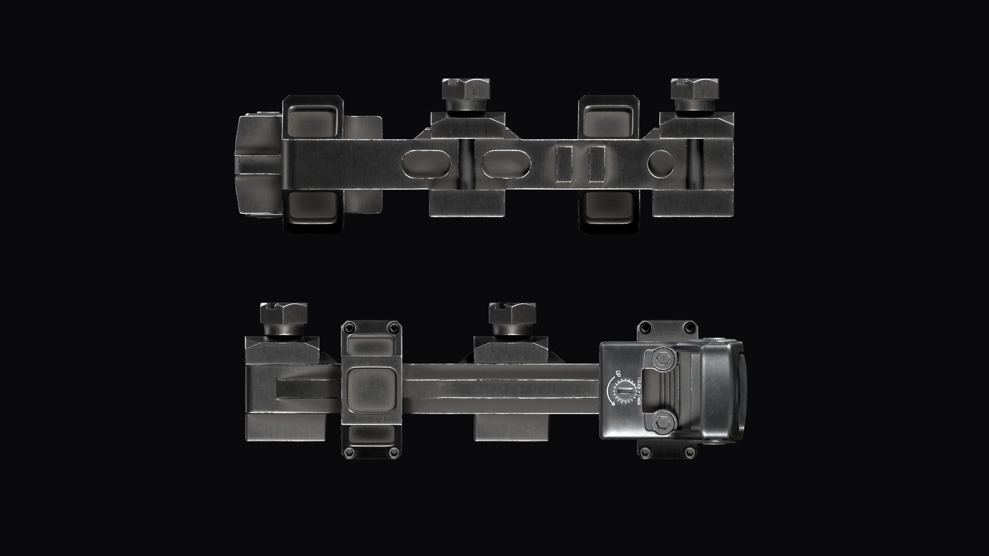 Super Precision scope mount with TRIJICON RMR red dot sight Low-poly 3D model_13