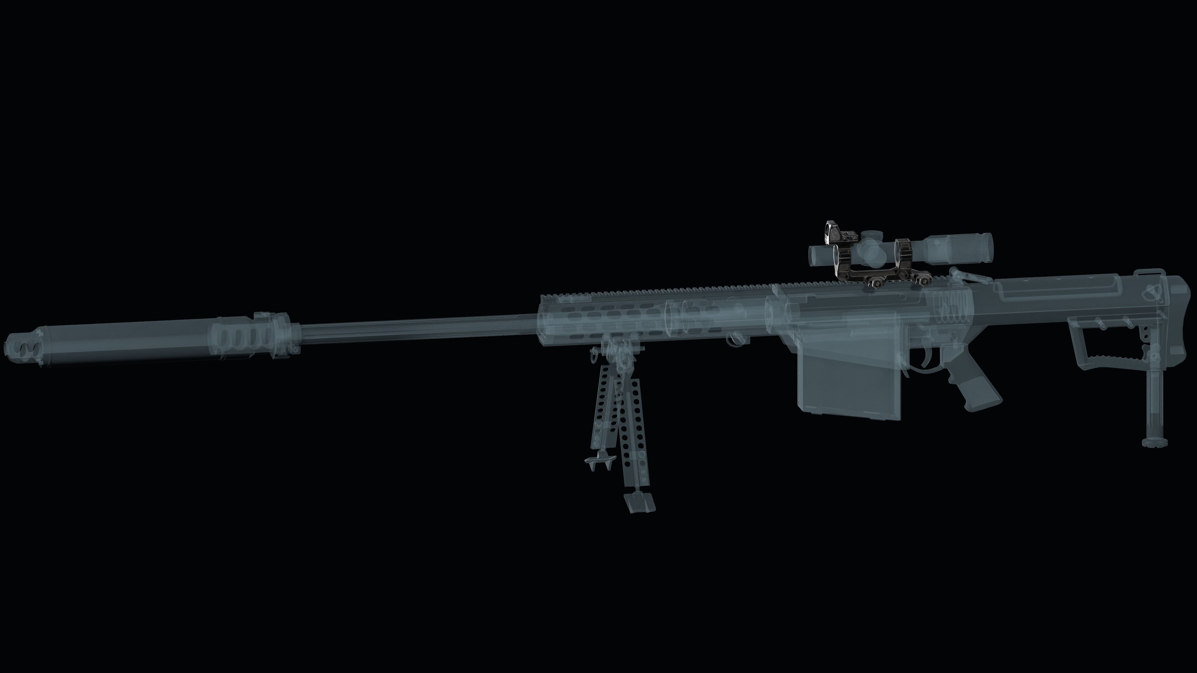 Super Precision scope mount with TRIJICON RMR red dot sight Low-poly 3D model_4