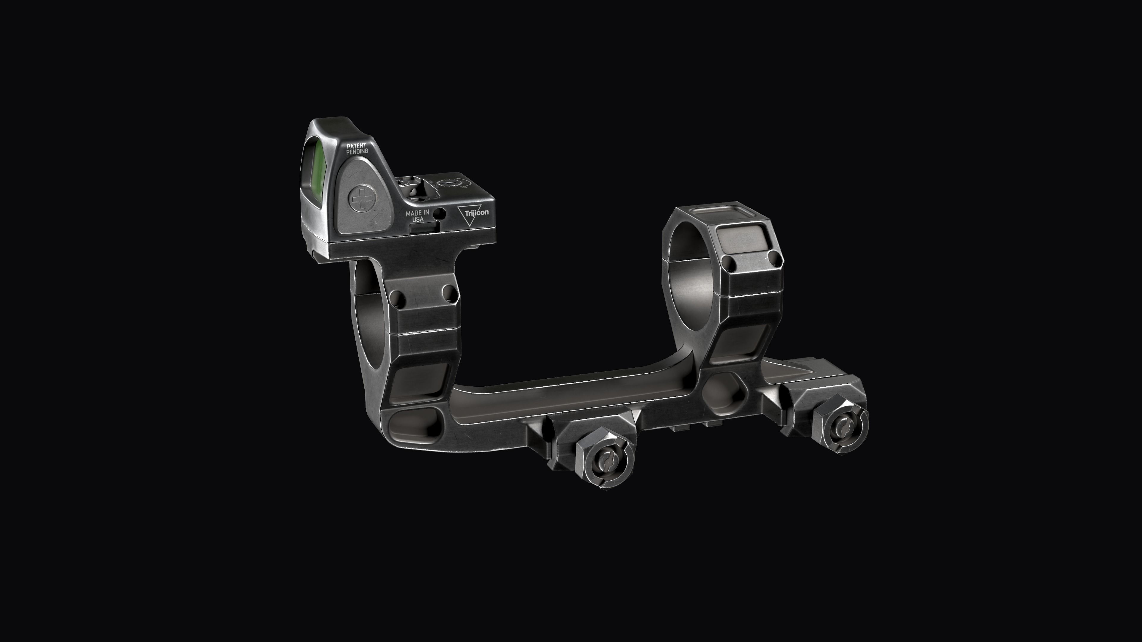 Super Precision scope mount with TRIJICON RMR red dot sight Low-poly 3D model_6