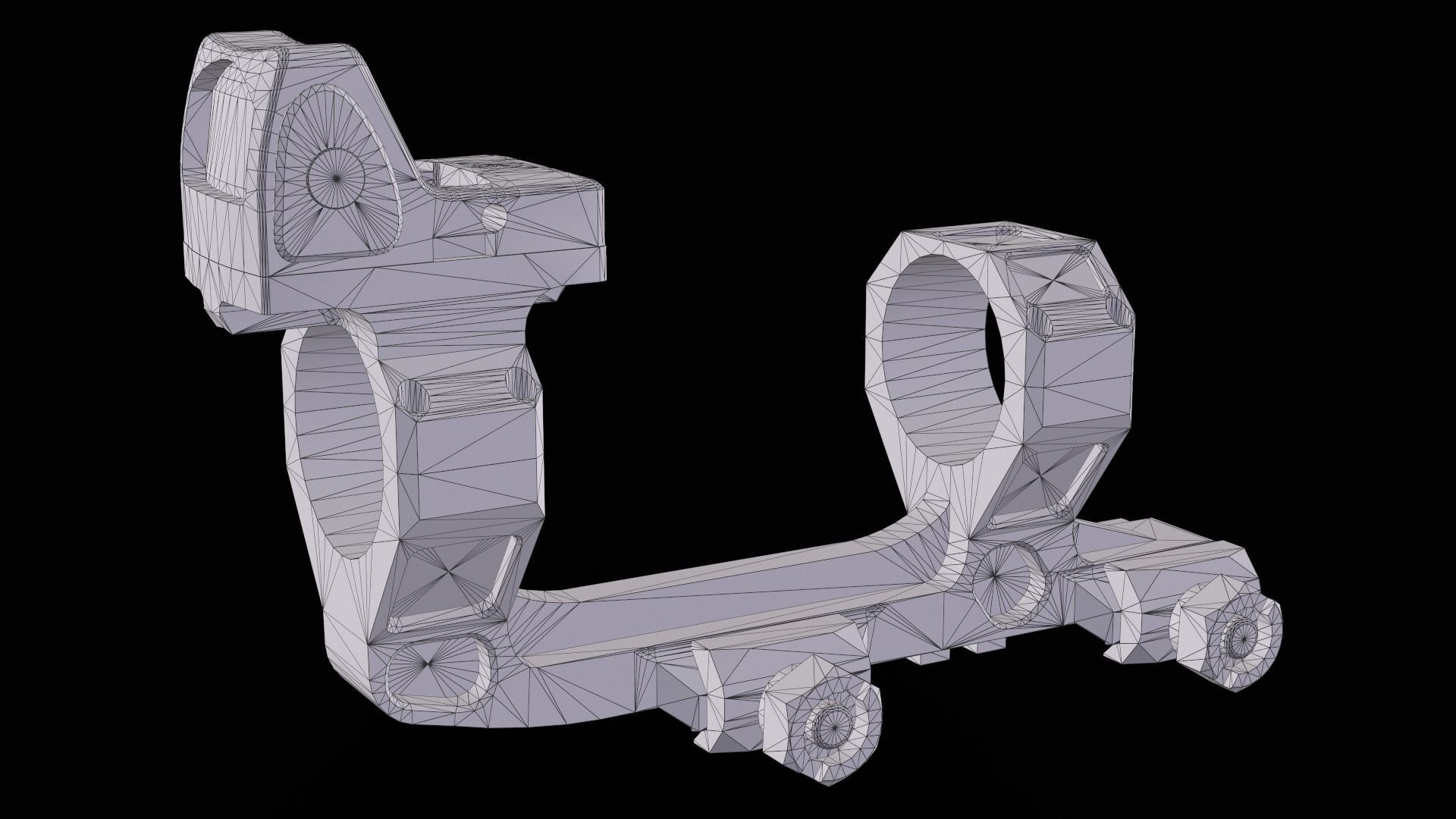 Super Precision scope mount with TRIJICON RMR red dot sight Low-poly 3D model_15