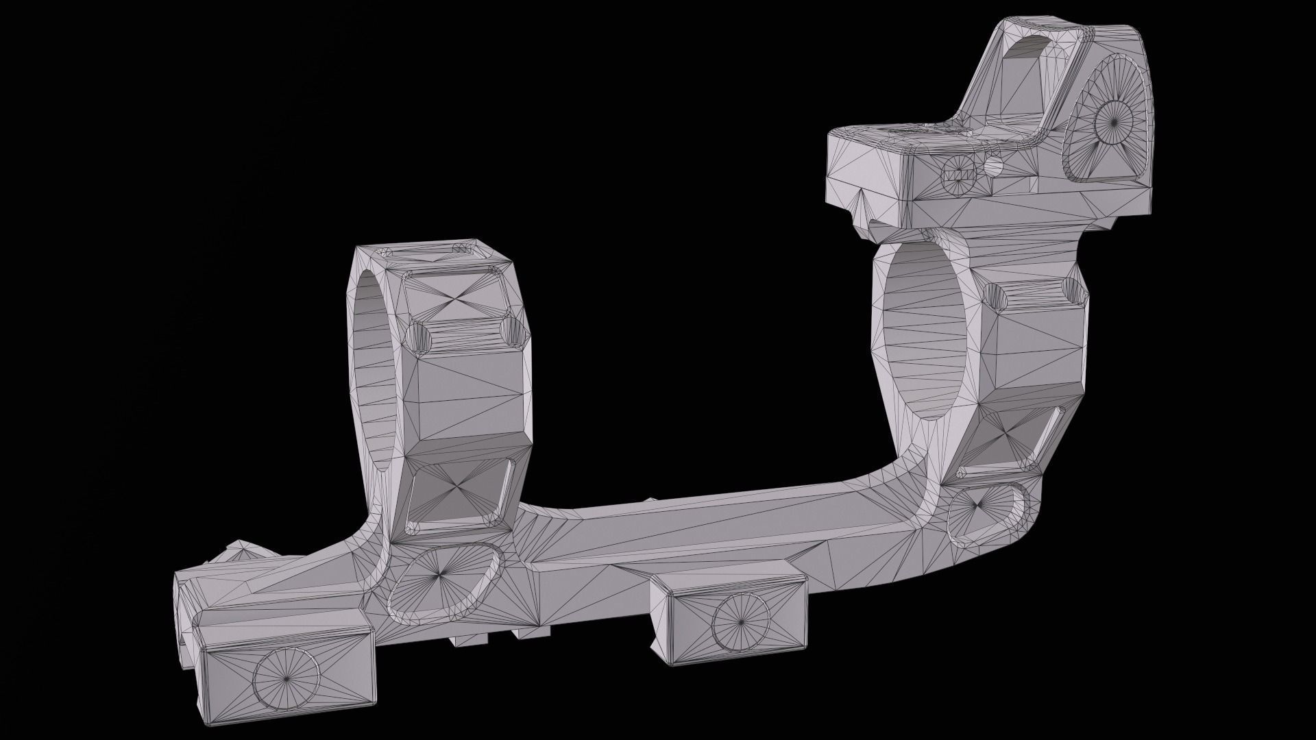 Super Precision scope mount with TRIJICON RMR red dot sight Low-poly 3D model_16