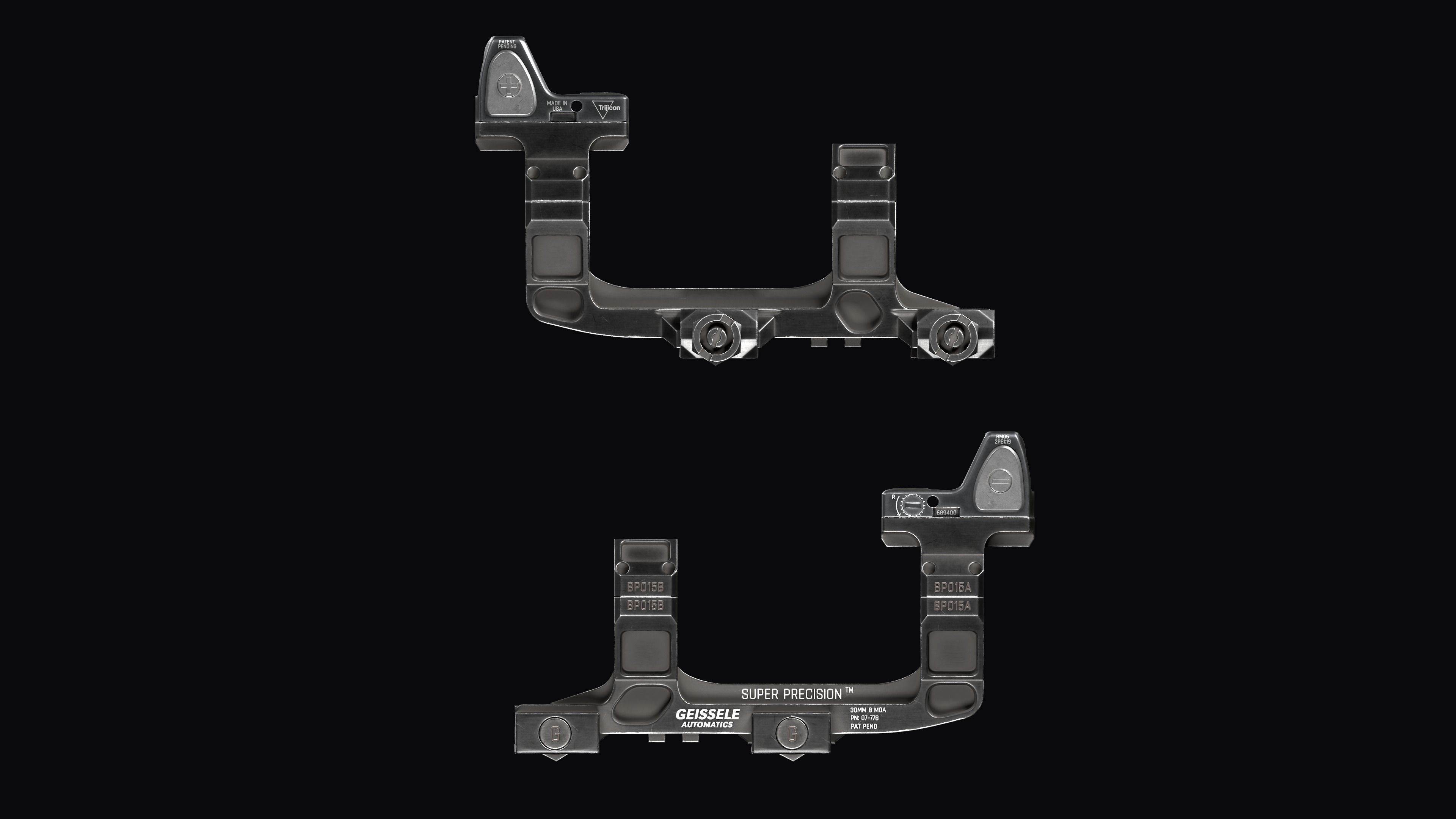 Super Precision scope mount with TRIJICON RMR red dot sight Low-poly 3D model_12