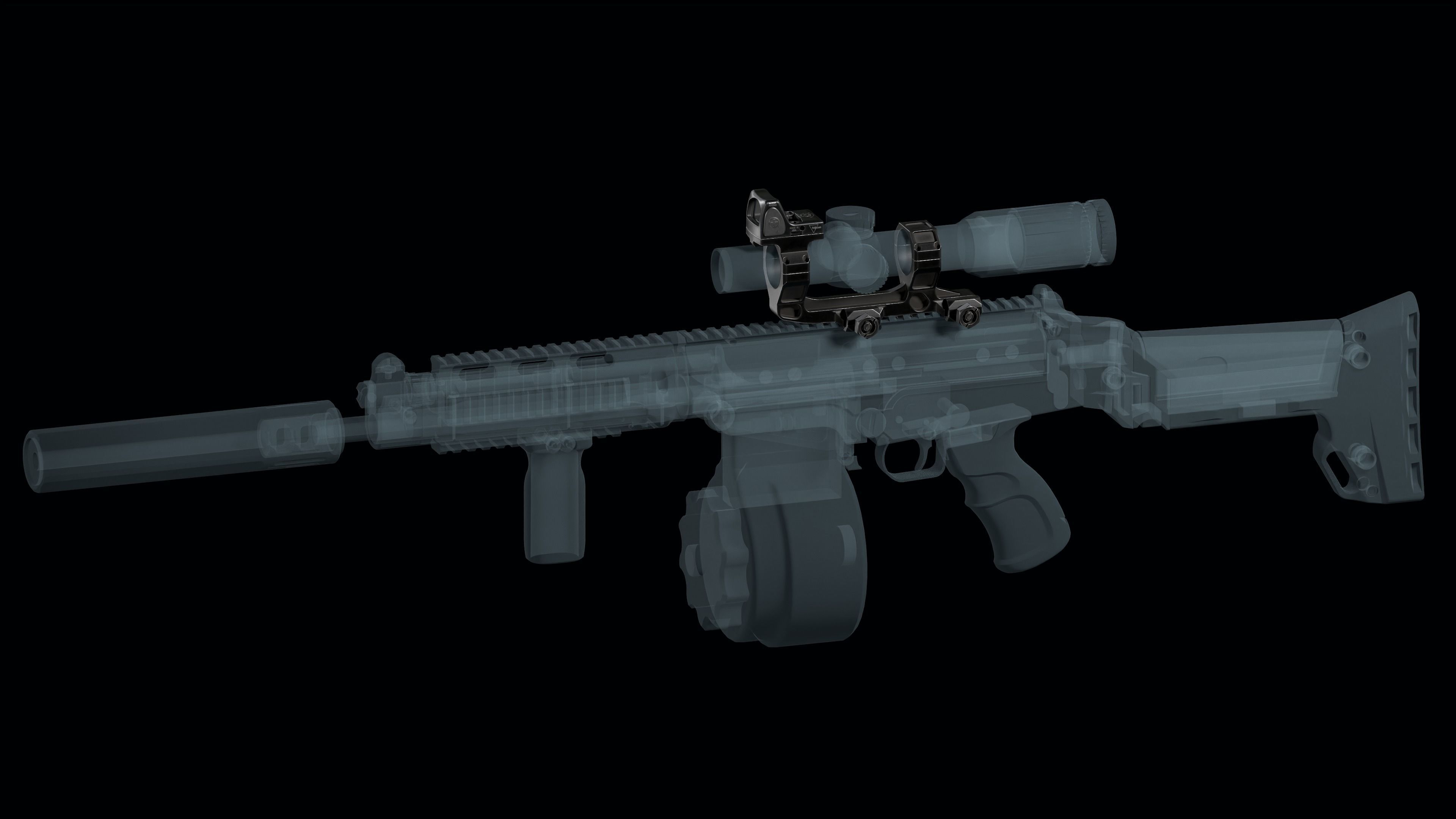 Super Precision scope mount with TRIJICON RMR red dot sight Low-poly 3D model_2