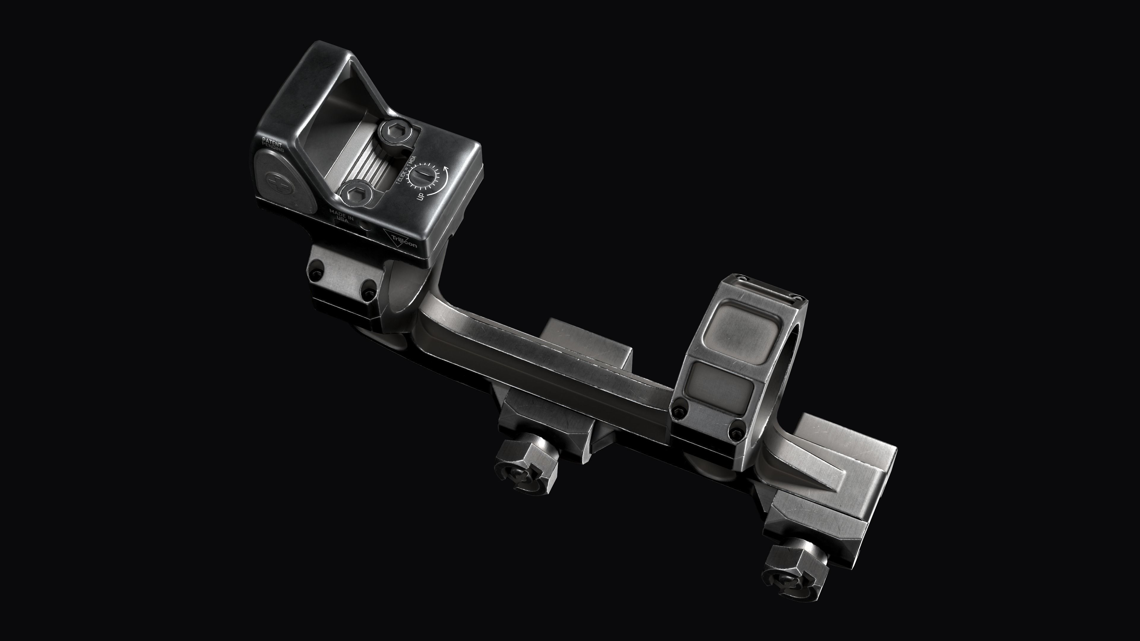 Super Precision scope mount with TRIJICON RMR red dot sight Low-poly 3D model_9