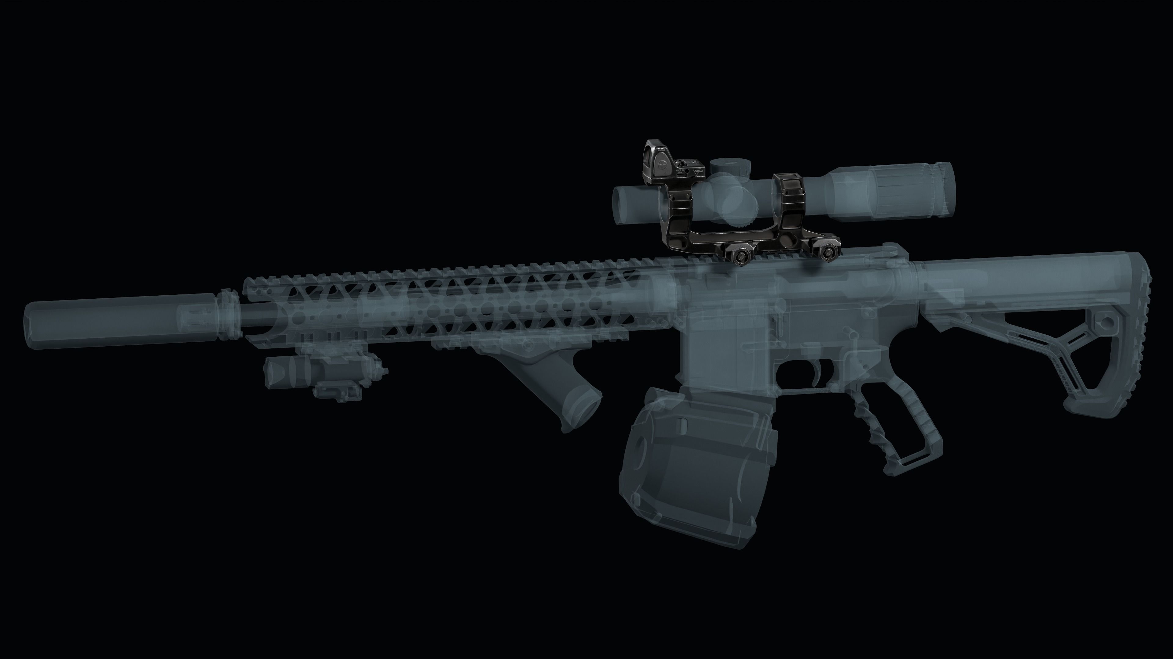 Super Precision scope mount with TRIJICON RMR red dot sight Low-poly 3D model_3