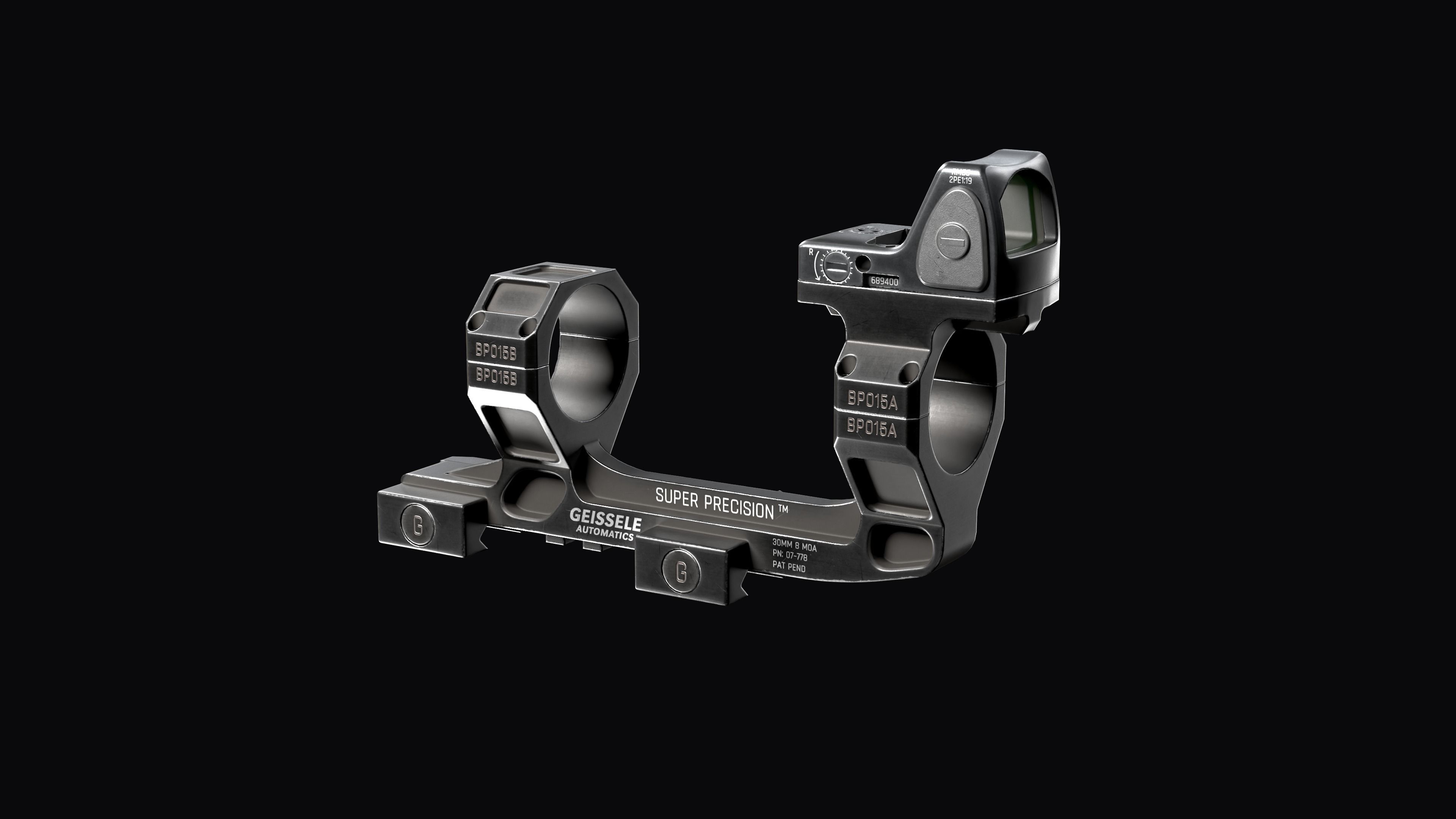 Super Precision scope mount with TRIJICON RMR red dot sight Low-poly 3D model_8