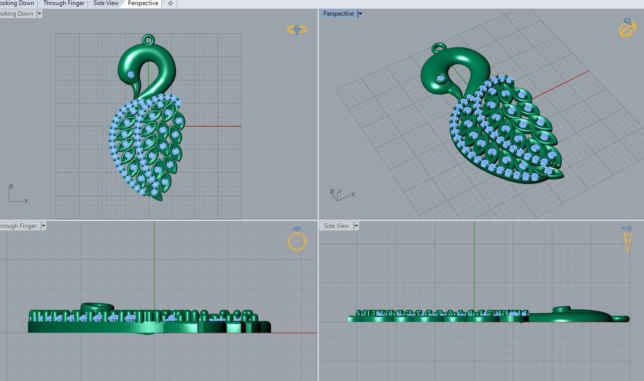 swan pendant 3D print model_3