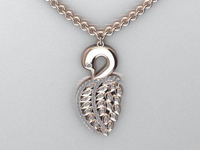 swan pendant 3D print model_2