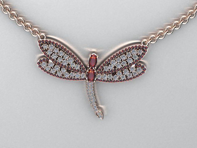 dragonfly pendant 3D print model_2