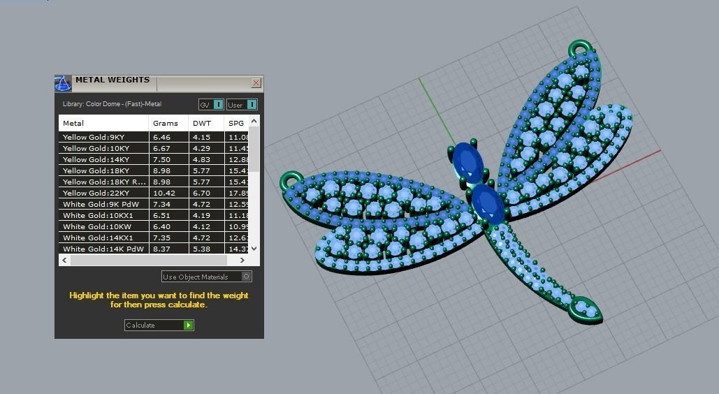 dragonfly pendant 3D print model_4
