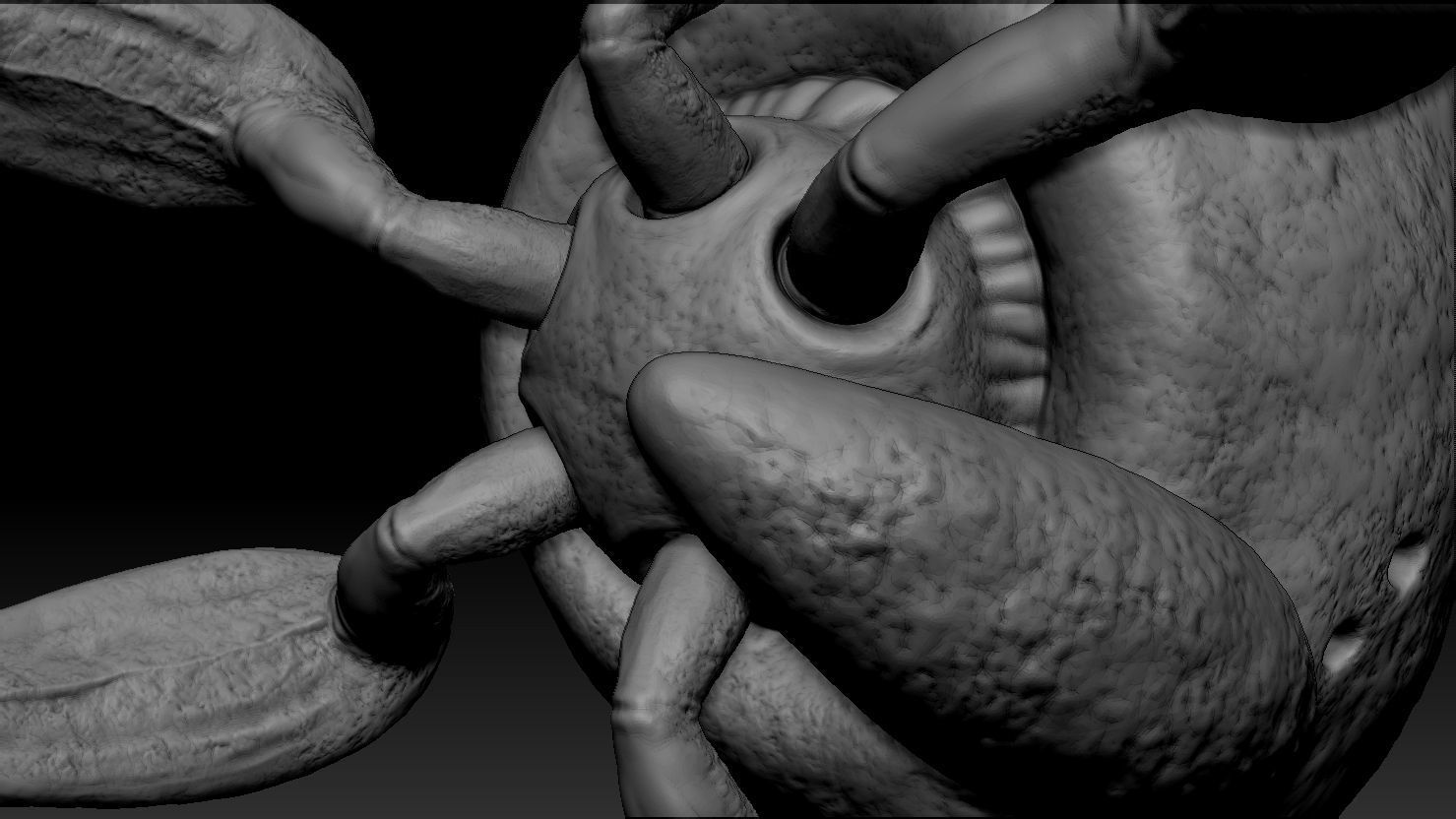 3D PRINTABLE CRAB ROCK ROUND AND SORGAN FROG CROUCH MANDALORIAN 3D print model_23