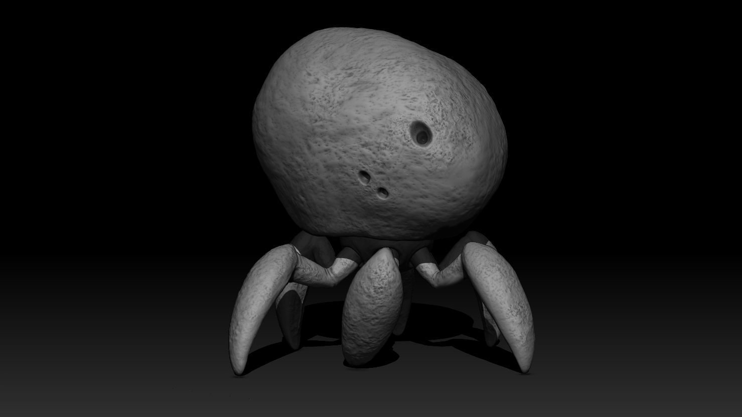 3D PRINTABLE CRAB ROCK ROUND AND SORGAN FROG CROUCH MANDALORIAN 3D print model_17