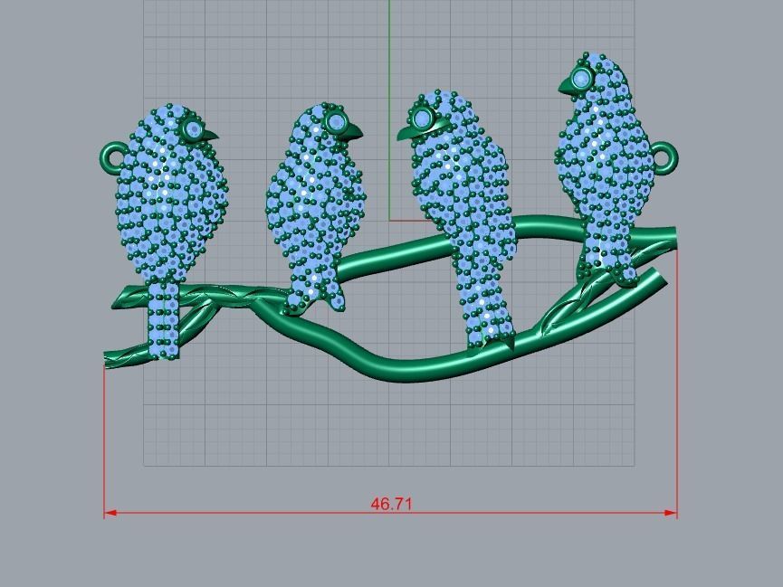bird pendant 3D print model_6