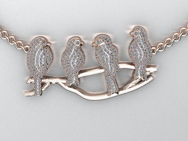 bird pendant 3D print model_2