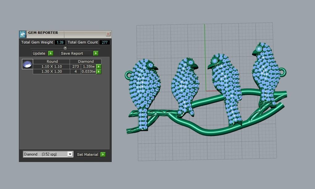 bird pendant 3D print model_5