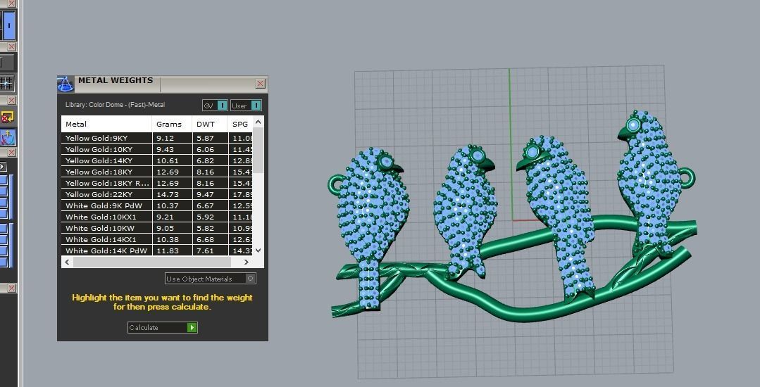 bird pendant 3D print model_4