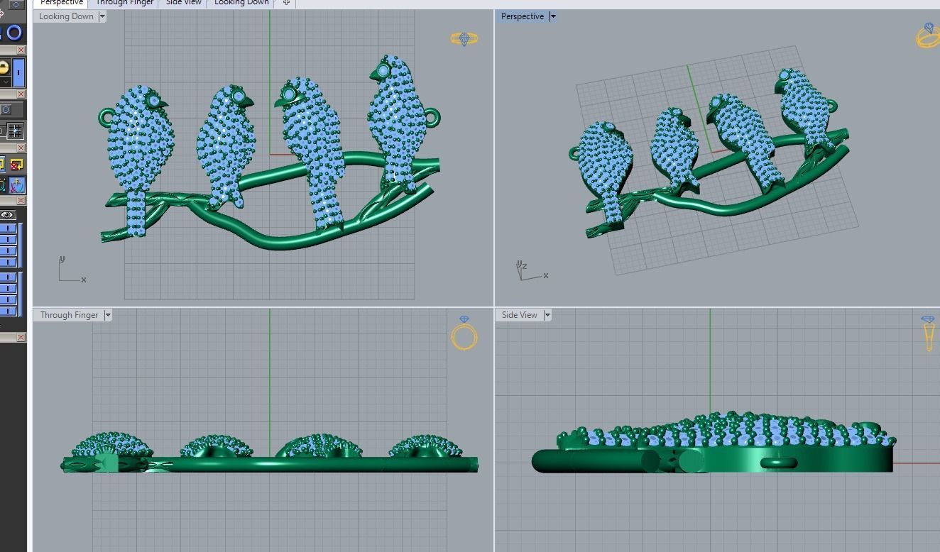 bird pendant 3D print model_3