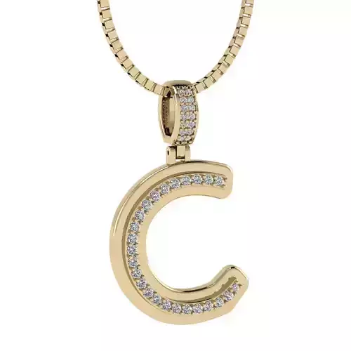 Alphabet Diamond Pendant C