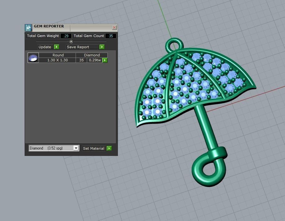 umbrella pendant 3D print model_5