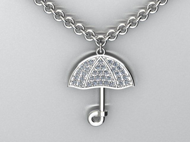 umbrella pendant 3D print model_1