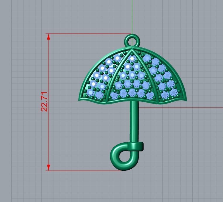 umbrella pendant 3D print model_6