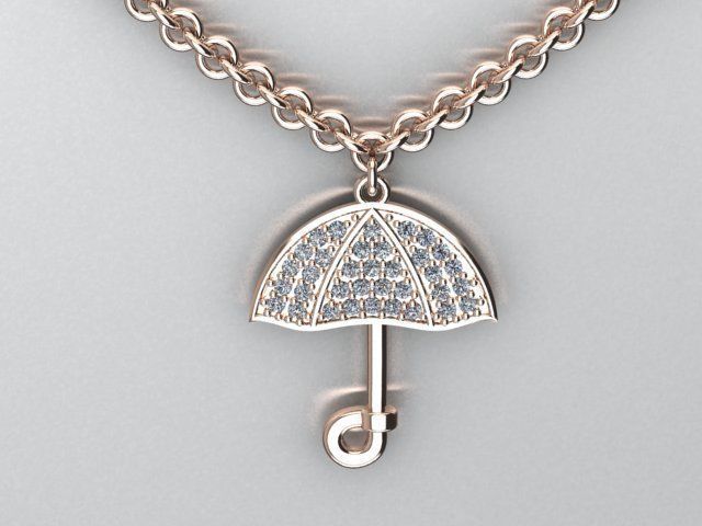 umbrella pendant 3D print model_2