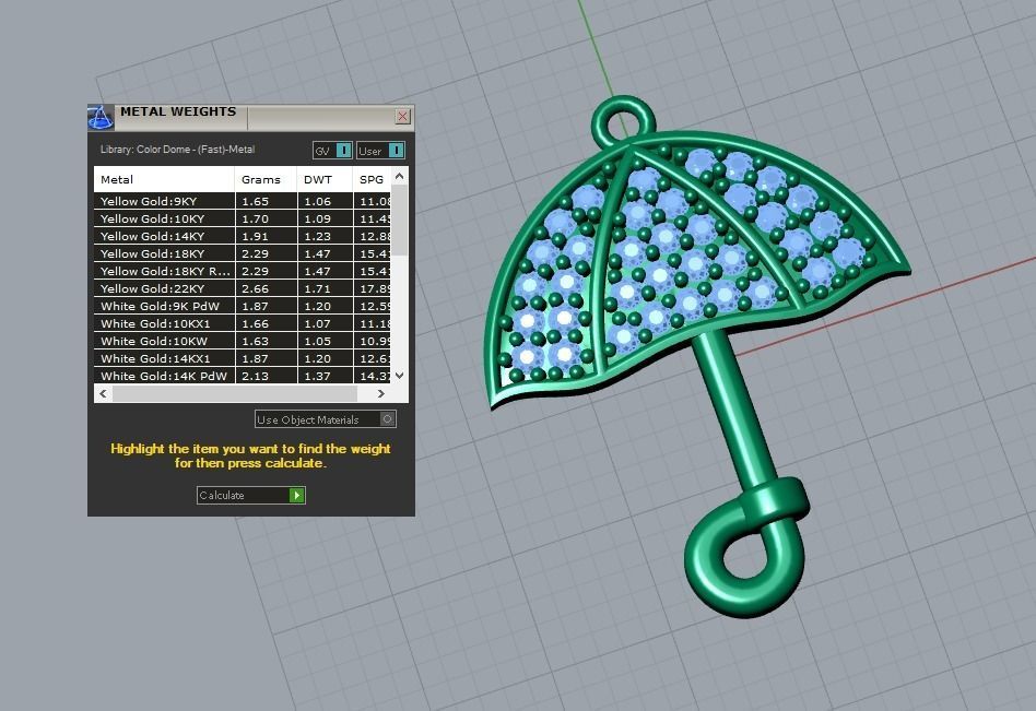 umbrella pendant 3D print model_4