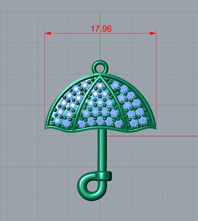 umbrella pendant 3D print model_7
